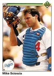 1990 Upper Deck Base Set Mike Scioscia #298 card