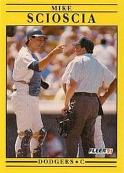 1991 Fleer Base Set Mike Scioscia #219 card