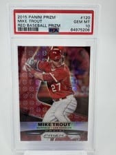 2015 Panini Prizm Mike Trout Red Baseball Prizm #120