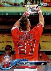 2018 Topps Chrome Base Set Mike Trout #100b card