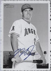 2018 Topps Heritage 1969 Topps Deckle Edge Mike Trout #1 card