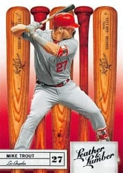 2019 Panini Leather & Lumber Base Set Mike Trout #70 card