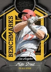 2019 Panini Leather & Lumber Benchmarks Mike Trout #B-3 card