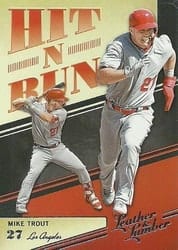 2019 Panini Leather & Lumber Hit-N-Run Mike Trout #HNR-5 card