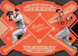 2019 Panini Leather & Lumber Leather and Lumber Mike Trout #LAL-4 card