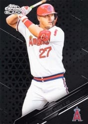2020 Topps Chrome Black Base Set Mike Trout #100 card