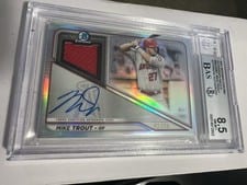 2021 Bowman Chrome Autograph Relics Mike Trout #BCAR-MT card