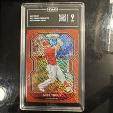 2021 Panini Prizm Mike Trout Red Shimmer Prizm #173 card