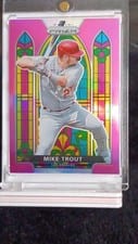 2021 Panini Prizm Stained Glass Mike Trout Pink #SG-1