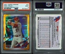 2021 Topps Chrome Mike Trout Orange Refractor #27 card
