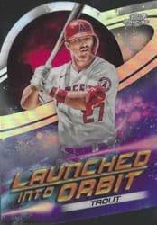 2022 Topps Cosmic Chrome Launched into Orbit Mike Trout #LIO-3 card