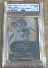 2022 Topps Gold Label Auric Framed Autographs Mike Trout #AFA-MT card