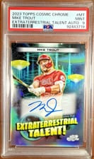 Mike Trout 2023 Topps Cosmic Chrome Extraterrestrial Talent Autographs card