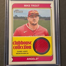 2023 Topps Heritage Clubhouse Collection Relics Mike Trout #CCR-MT card
