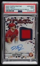 2023 Topps Pristine Popular Demand Autograph Relics Mike Trout #DPAR-MT card