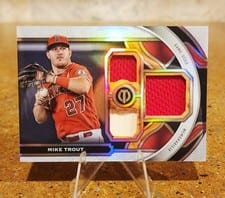 2023 Topps Tribute Triple Relics Mike Trout #TR-MT card
