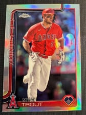 2025 Topps Chrome Mike Trout Refractor #100 card