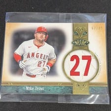 2026 Topps Tier One Jersey Number Relics Mike Trout #JNR-MT card