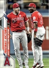 2020 Topps Update Mike Trout / Justin Upton Gold #U-261 card