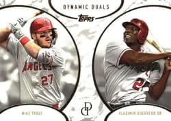 2025 Topps Dynamic Duals Base Set Mike Trout / Vladimir Guerrero Sr. #15 card