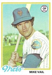 1978 Topps Base Set Mike Vail #69 card