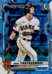 2021 Bowman Chrome Sapphire Edition Base Set Mike Yastrzemski #79 card