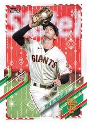 2021 Topps Holiday Base Set Mike Yastrzemski #HW214 card