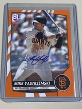 2023 Topps Big League Electric Orange Autographs Mike Yastrzemski #71 card