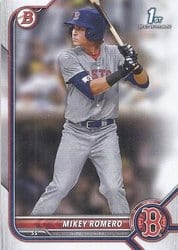 2022 Bowman Draft Base Set Mikey Romero #BD-42 card