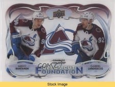 2022-23 Upper Deck Clear Cut Foundations Mikko Rantanen/Gabriel Landeskog #CCF-LR card