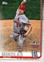2019 Topps Opening Day Base Set Miles Mikolas #190 card