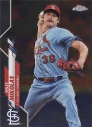 2020 Topps Chrome Base Set Miles Mikolas #180 card