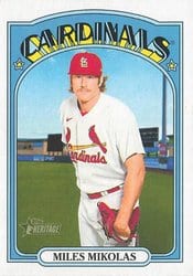2021 Topps Heritage Base Set Miles Mikolas #510 card