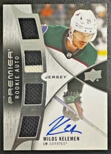 2023-24 Upper Deck Premier 2023 Premier Rookie Autograph Jersey Milos Kelemen #PRA-MI card