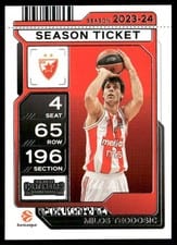 2025-26 Panini Contenders EuroLeague Base Season Ticket Milos Teodosic #55 card