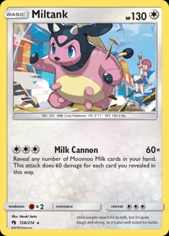 Lost Thunder Miltank #158 card