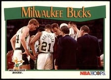 1991-92 Hoops Base Set Milwaukee Bucks #288 card