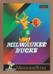 1990-91 SkyBox Base Set Milwaukee Bucks Logo/Checklist #342 card