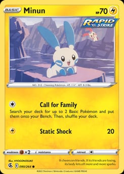 2021 Fusion Strike Minun #90 card