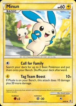 2010 HS—Unleashed Minun #34 card