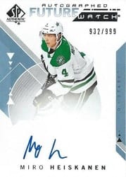 2018-19 SP Authentic Base Set Miro Heiskanen #191 card