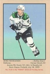 2022-23 Parkhurst Champions 51 Retros Miro Heiskanen #R-20 card