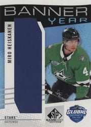 2025-26 SP Game Used 2024 Global Series Stars vs. Panthers Banner Year Relics Miro Heiskanen #BTGSF-MH card