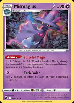 Silver Tempest Mismagius #64 card