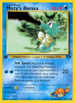 Gym Challenge Misty's Horsea #87 card