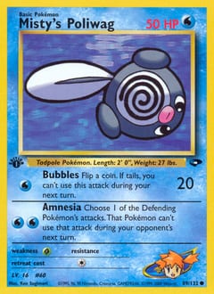 Gym Challenge Misty's Poliwag #89 card