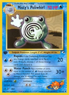 Gym Heroes Misty's Poliwhirl #53 card