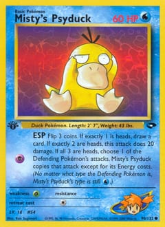 Gym Challenge Misty's Psyduck #90 card
