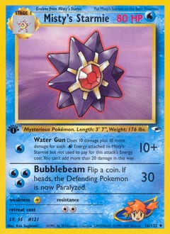 Gym Heroes Misty's Starmie #56 card
