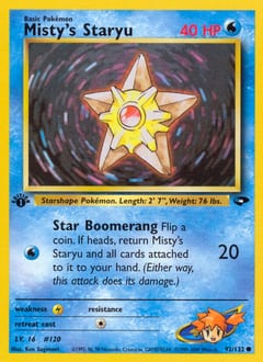 Gym Challenge Misty's Staryu #92 card